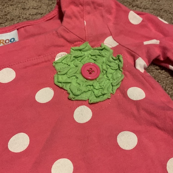 🎉 CIRCO Hot Pink Polka Dot Flower Dress, size 24m - Picture 2 of 3